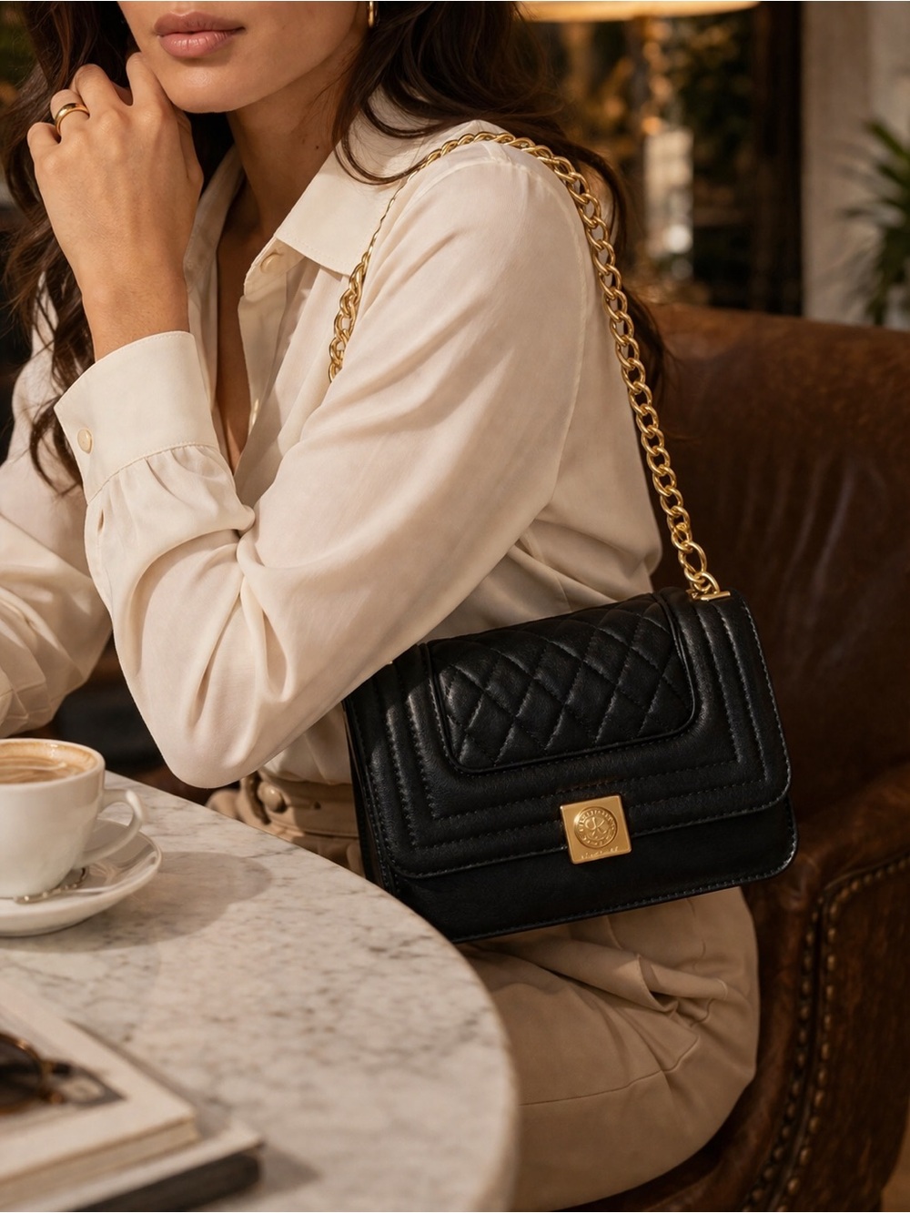 Christian Lacroix Elegant Black Quilted Purse